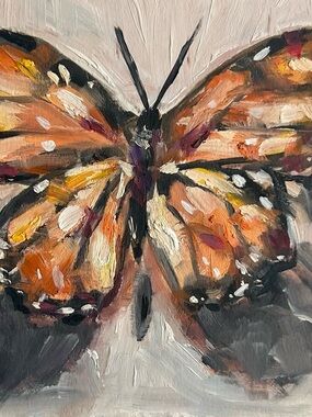 Butterfly Original Oil Painting - oil on paper